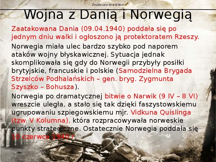 Działania zbrojne w Europie Zachodniej w latach 1939 - Slide 9