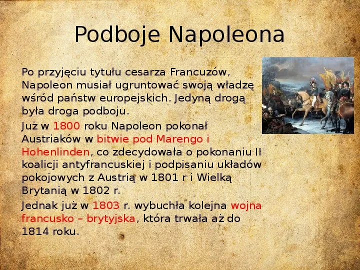 Epoka napoleońska - Slide 12