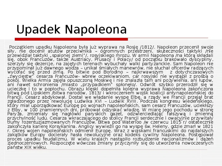 Europa Napoleona Bonaparte - Slide 12