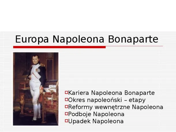 Europa Napoleona Bonaparte - Slide pierwszy