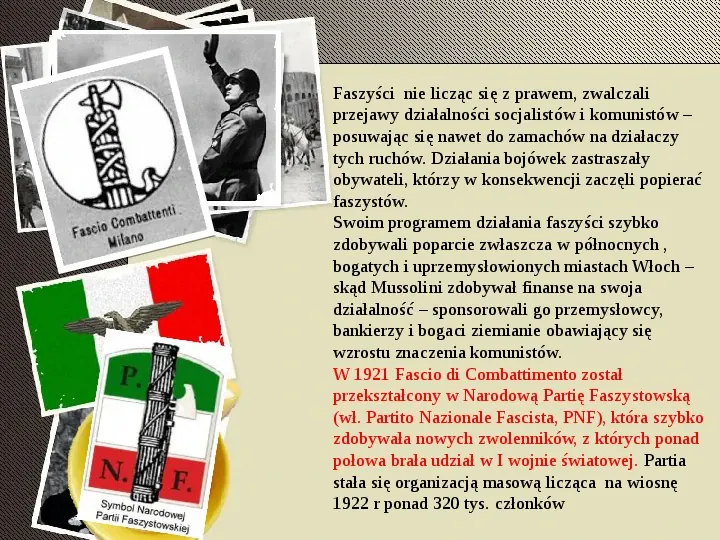 Włochy - zwycięstwo faszyzmu - Slide 6
