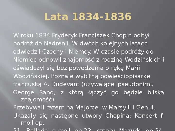 Fryderyk Chopin - kalendarium życia - Slide 12