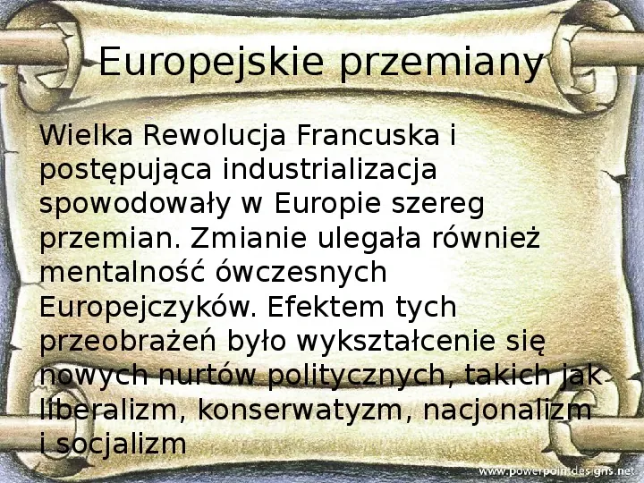 Główne nurty polityczne w Europie w 1 poł. XIX wieku. Rozwój parlamentaryzmu - Slide 2