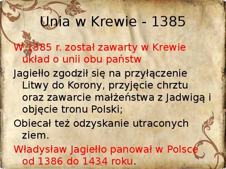 Korona Królestwa Polskiego na przełomie XIV i XV - Slide 6