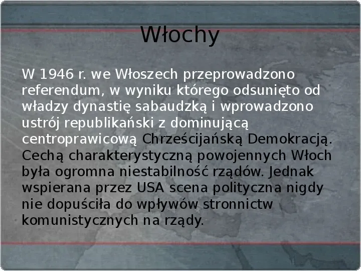 Kraje Europy Zachodniej po II wojnie światowej - Slide 10