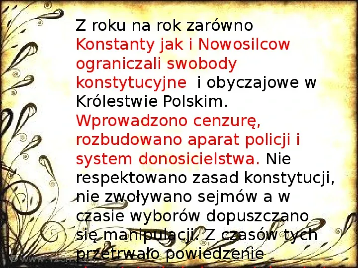 Królestwo Polskie w dobie konstytucyjnej (1815 - 1830) - Slide 10