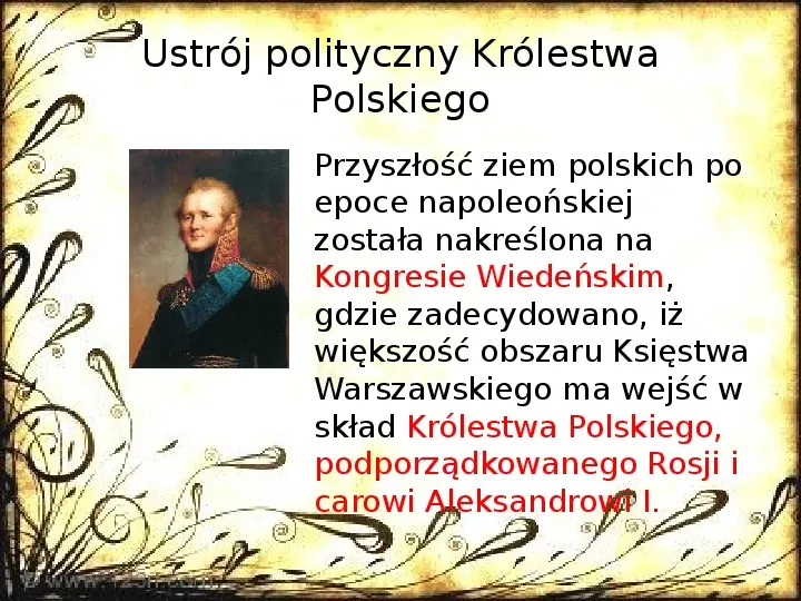 Królestwo Polskie w dobie konstytucyjnej (1815 - 1830) - Slide 2