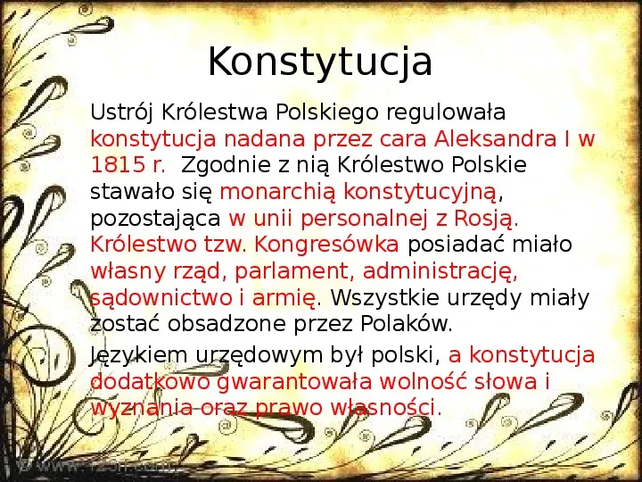 Królestwo Polskie w dobie konstytucyjnej (1815 - 1830) - Slide 3
