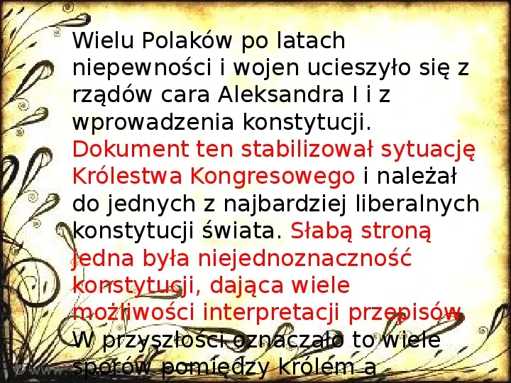 Królestwo Polskie w dobie konstytucyjnej (1815 - 1830) - Slide 5