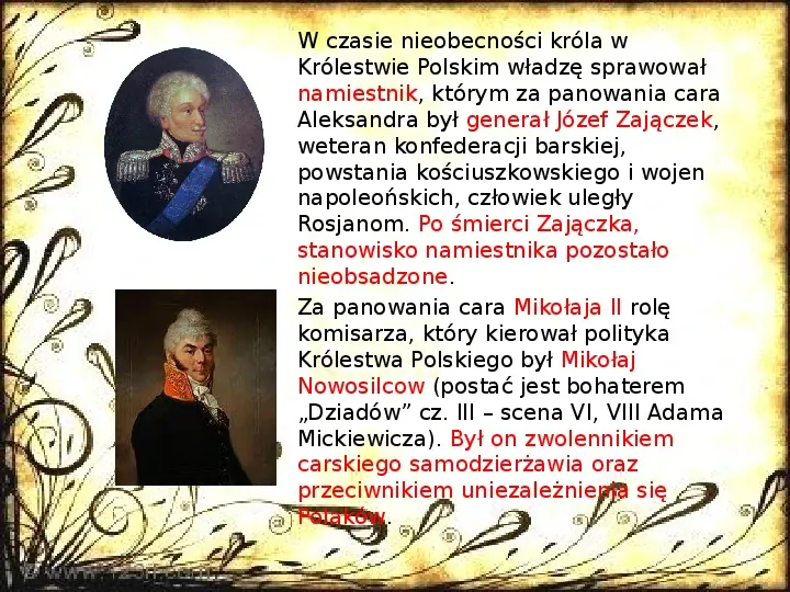 Królestwo Polskie w dobie konstytucyjnej (1815 - 1830) - Slide 8