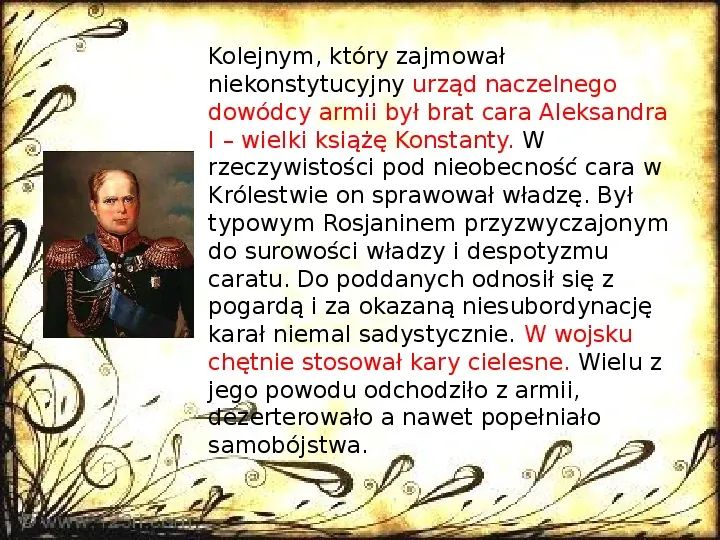 Królestwo Polskie w dobie konstytucyjnej (1815 - 1830) - Slide 9