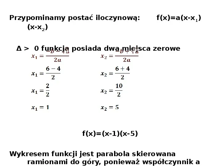 Postać ogólna funkcji kwadratowej - Slide 7
