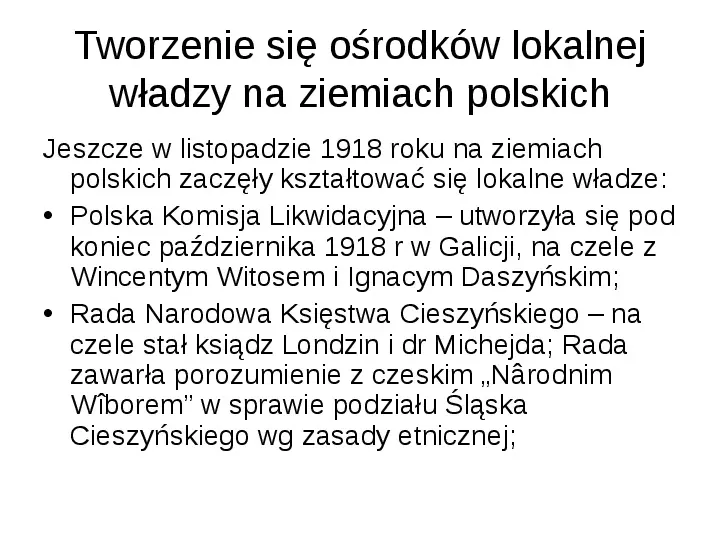 Odzyskanie niepodległości przez Polskę - Slide 2
