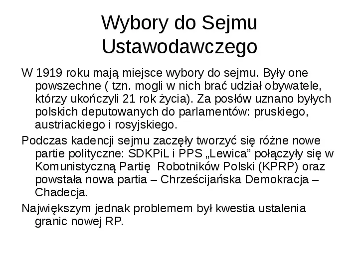 Odzyskanie niepodległości przez Polskę - Slide 7