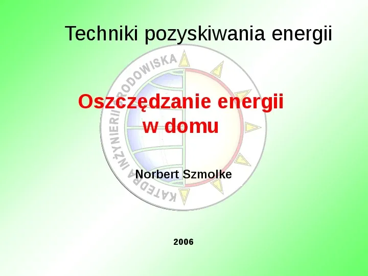 Oszczędzanie energii w domu - Slide 1