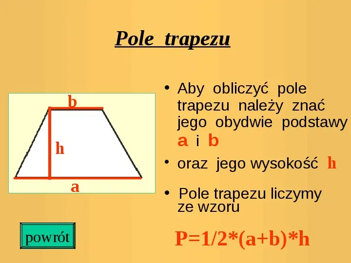Pola trójkątów i czworokątów. Jednostki pola - Slide 10