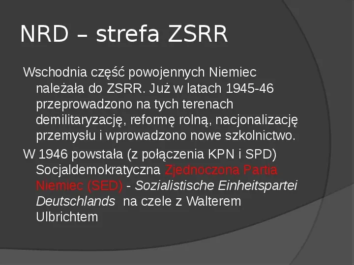Powstanie dwóch państw niemieckich - NRD i NRF - Slide 16
