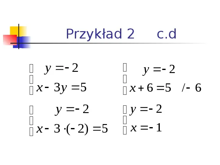 Rozwiązywanie układów równań metodą przeciwnych współczynników - Slide 6