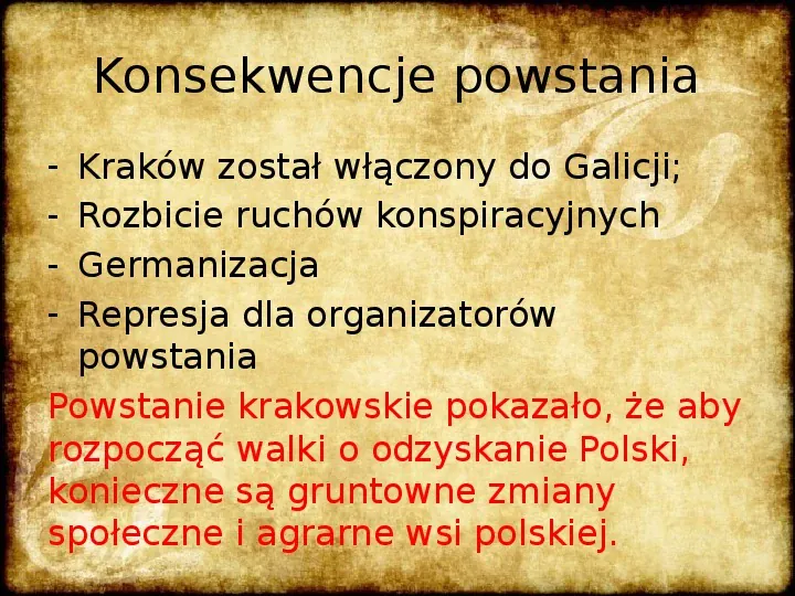 Ruch spiskowy na ziemiach polskich w latach 30 i 40 XIX wieku. Powstanie krakowskie. Rabacja galicyjska - Slide 12