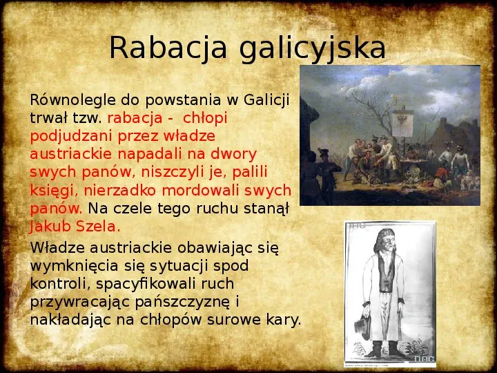 Ruch spiskowy na ziemiach polskich w latach 30 i 40 XIX wieku. Powstanie krakowskie. Rabacja galicyjska - Slide 13