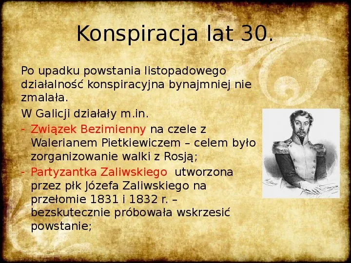 Ruch spiskowy na ziemiach polskich w latach 30 i 40 XIX wieku. Powstanie krakowskie. Rabacja galicyjska - Slide 2