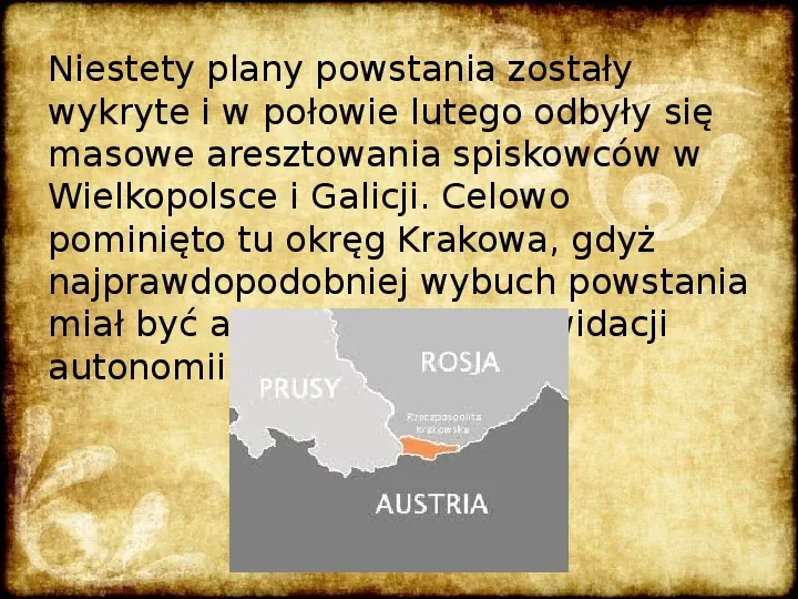 Ruch spiskowy na ziemiach polskich w latach 30 i 40 XIX wieku. Powstanie krakowskie. Rabacja galicyjska - Slide 8