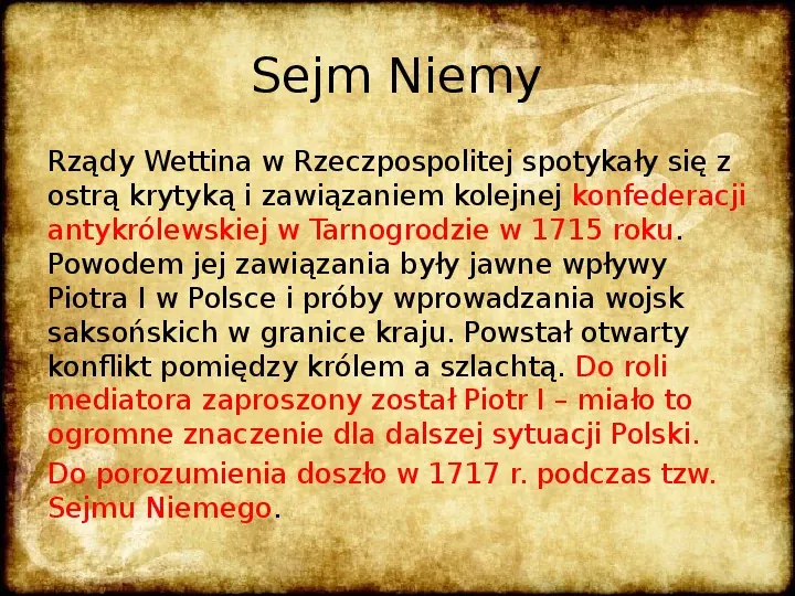 Rzeczpospolita w dobie unii polsko – saskiej - Slide 8