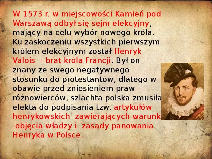 Rzeczpospolita za pierwszych królów elekcyjnych - Slide 6