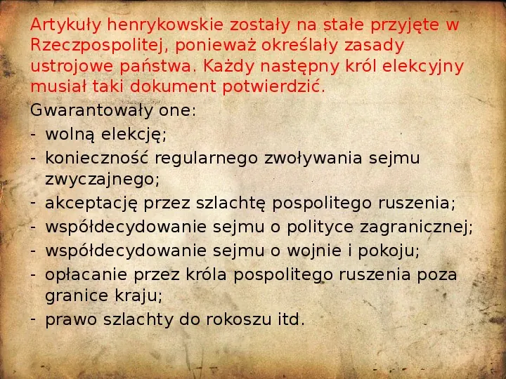 Rzeczpospolita za pierwszych królów elekcyjnych - Slide 7