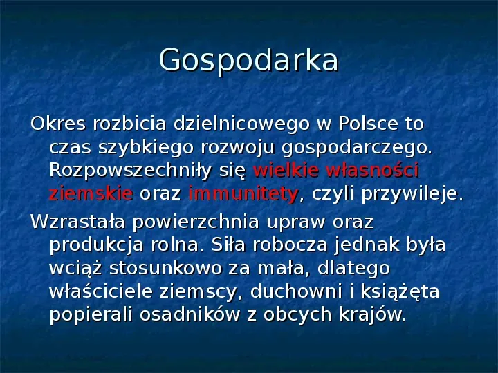 Społeczeństwo i gospodarka w Polsce dzielnicowej - Slide 2