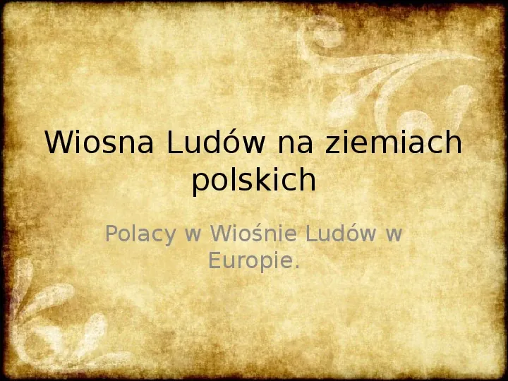 Wiosna Ludów na ziemiach polskich - Slide 1