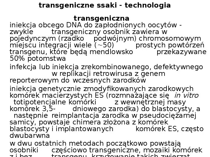 Technologia transgeniczna - Slide 10