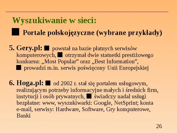 Wyszukiwanie informacji w Internecie - Slide 26
