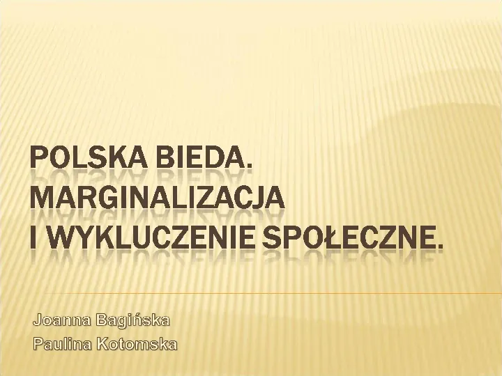 Polska biedy, marginalizacja - Slide 1