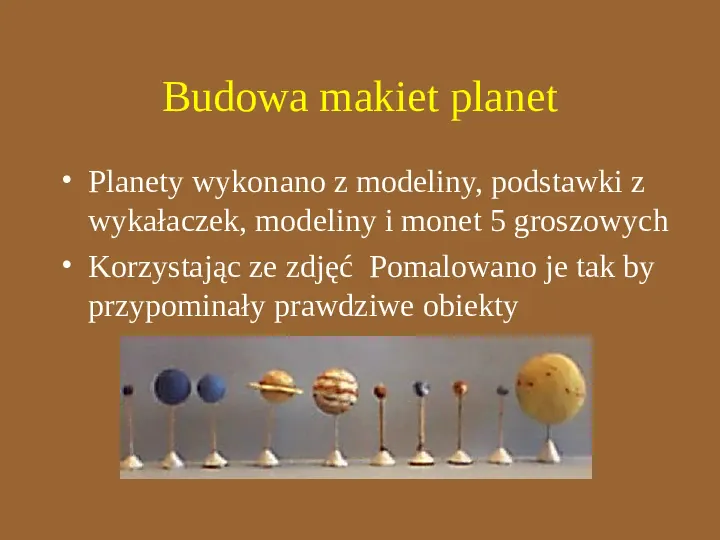 Model układu słonecznego - Slide 9