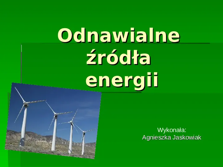 Odnawialne źródła energii - Slide 1
