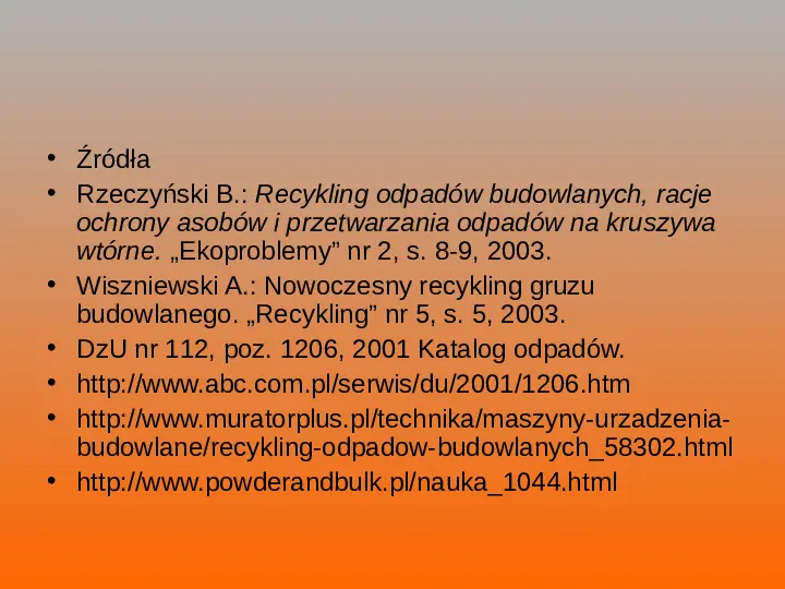 Odpady budowlane - Slide 25