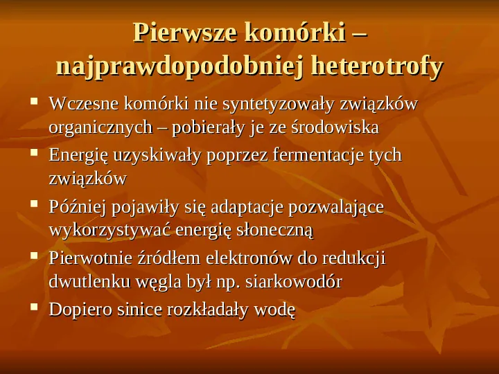 Powstanie i ewolucja życia - Slide 20