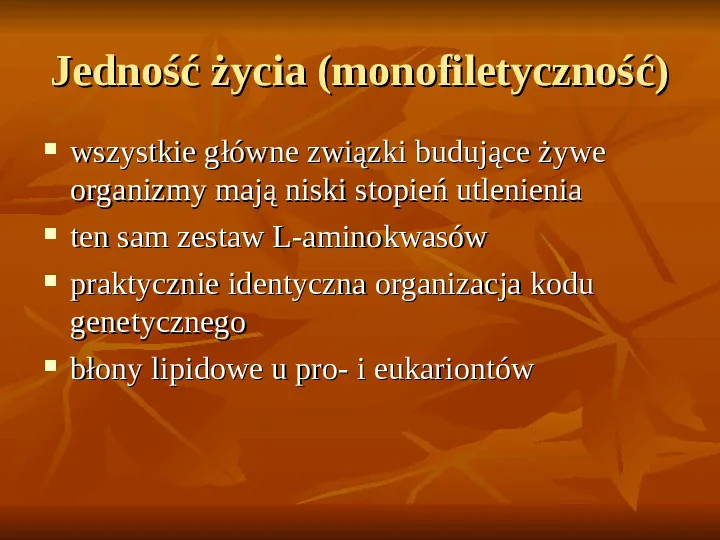 Powstanie i ewolucja życia - Slide 28