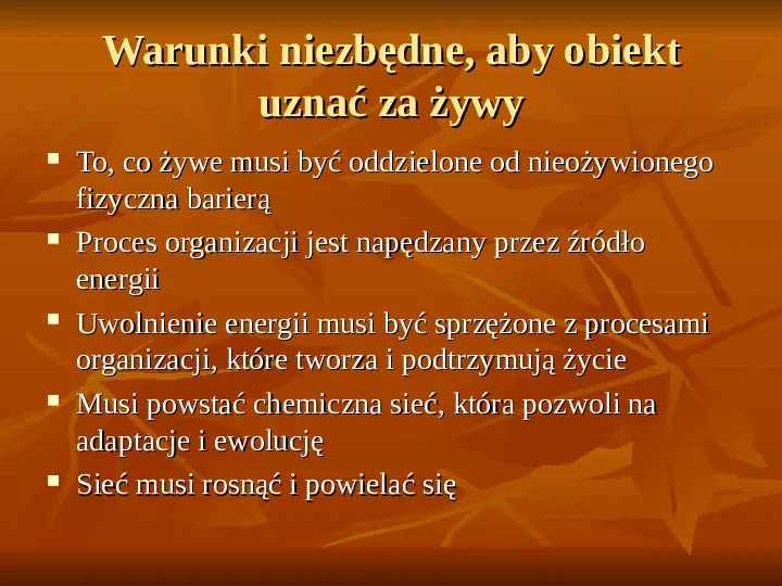 Powstanie i ewolucja życia - Slide 5