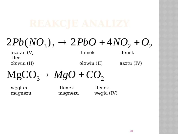 Reakcje Chemiczne - Slide 20