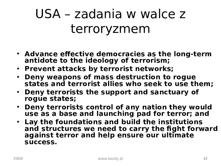 Terroryzm i antyterrozym - Slide 42