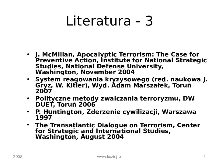 Terroryzm i antyterrozym - Slide 5