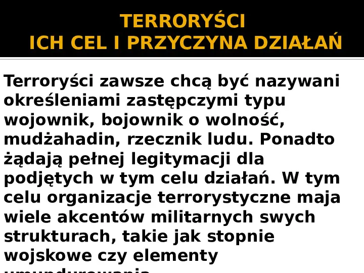 Terroryzm XXI wieku - Slide 9