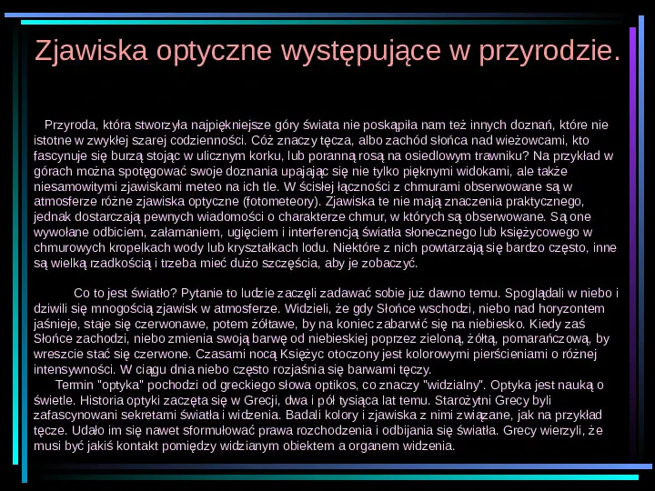 Fizyka - zjawiska optyczne - Slide 3