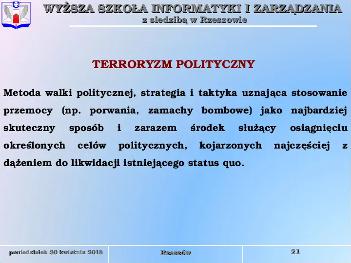 Zwalczanie terroryzmu - Slide 21
