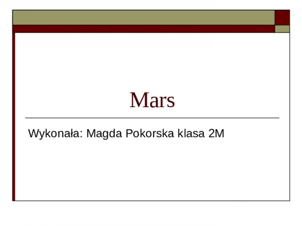 Mars - Slide pierwszy