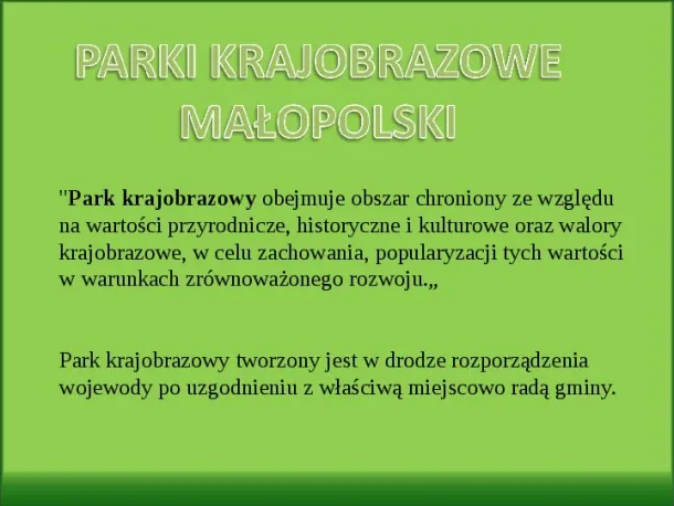 Parki Krajobrazowe Małopolski - Slide pierwszy