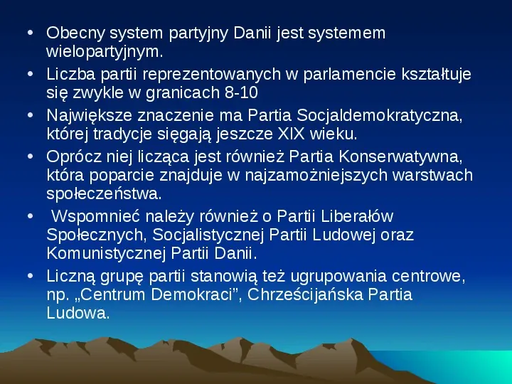 Systemy polityczne i partyjne - kraje skandynawskie - Slide 15