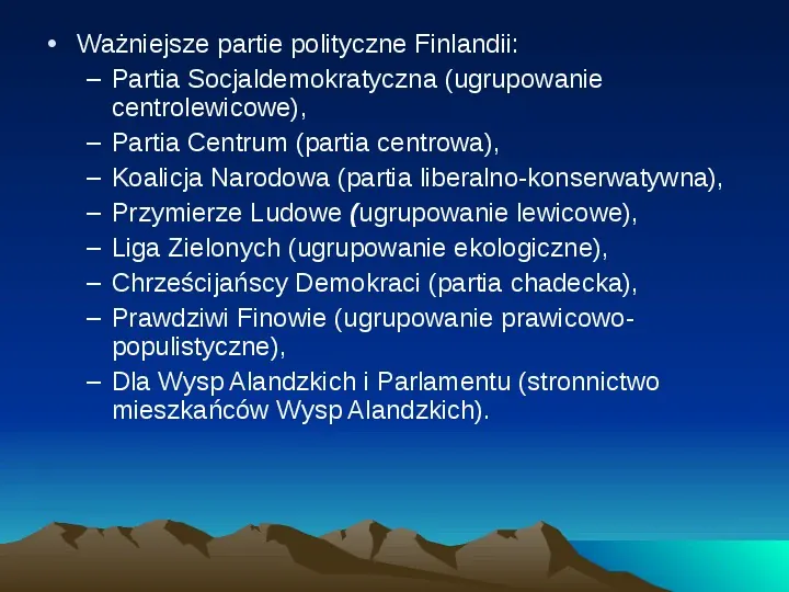 Systemy polityczne i partyjne - kraje skandynawskie - Slide 29